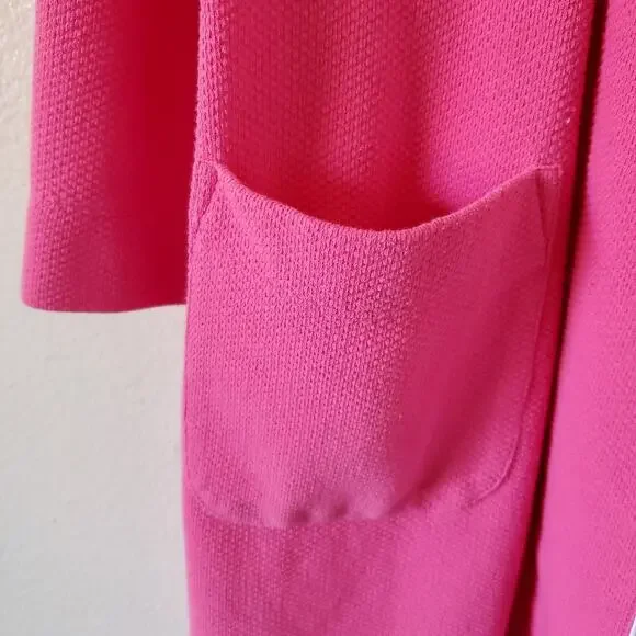 Lauren Ralph Lauren Robe Womens S Pink Waffle Weave Pockets Belt Bathrobe LRL - Picture 6 of 15